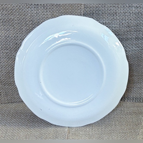 Vintage Pallidium Gold Scalloped Trim Tulip Floral Bread Plate Set Cottage Core - Picture 8 of 8